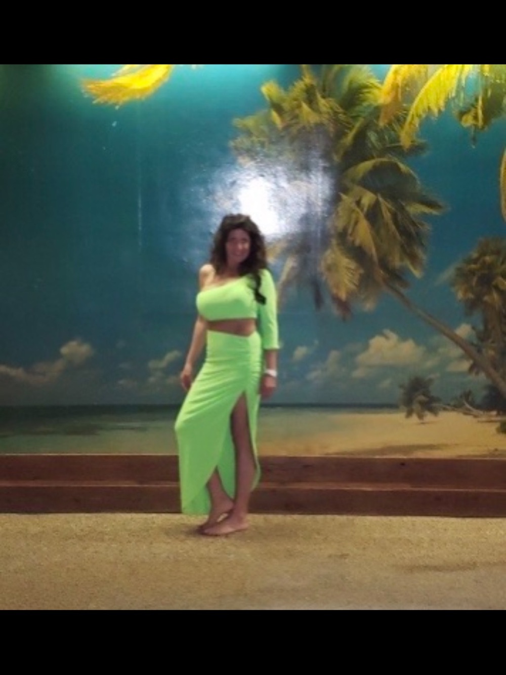 VENUS Neon Lime One-Shoulder Top - Bright Green